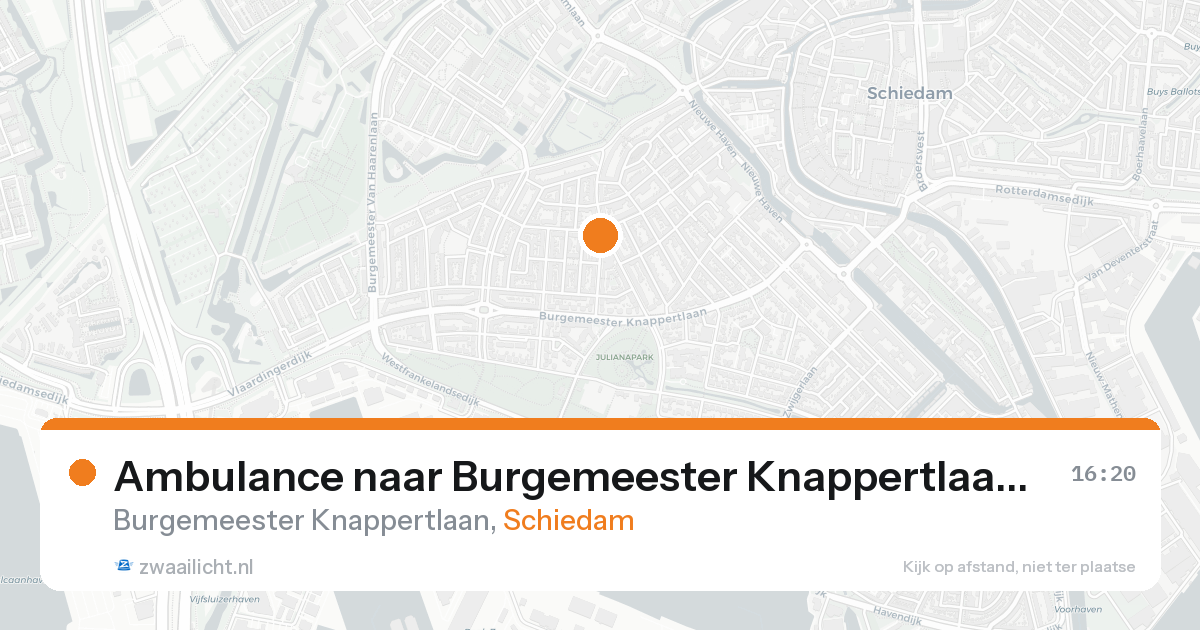 Ambulance naar Burgemeester Knappertlaan in Schiedam — 24 aug 2026
