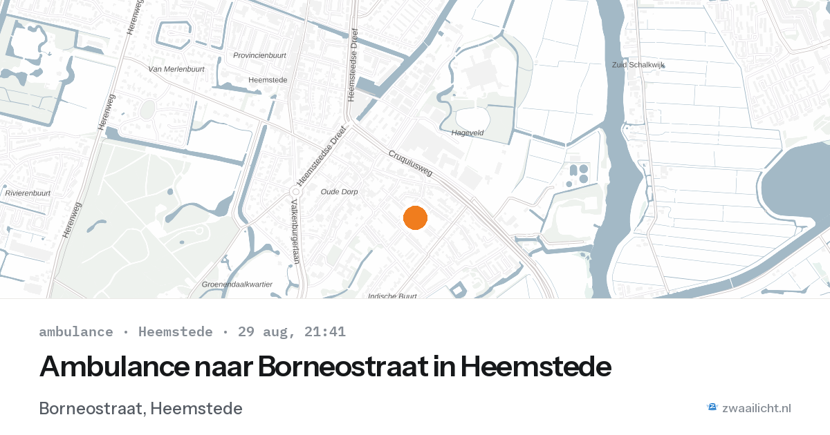 Ambulance naar Borneostraat in Heemstede — 29 aug 2026