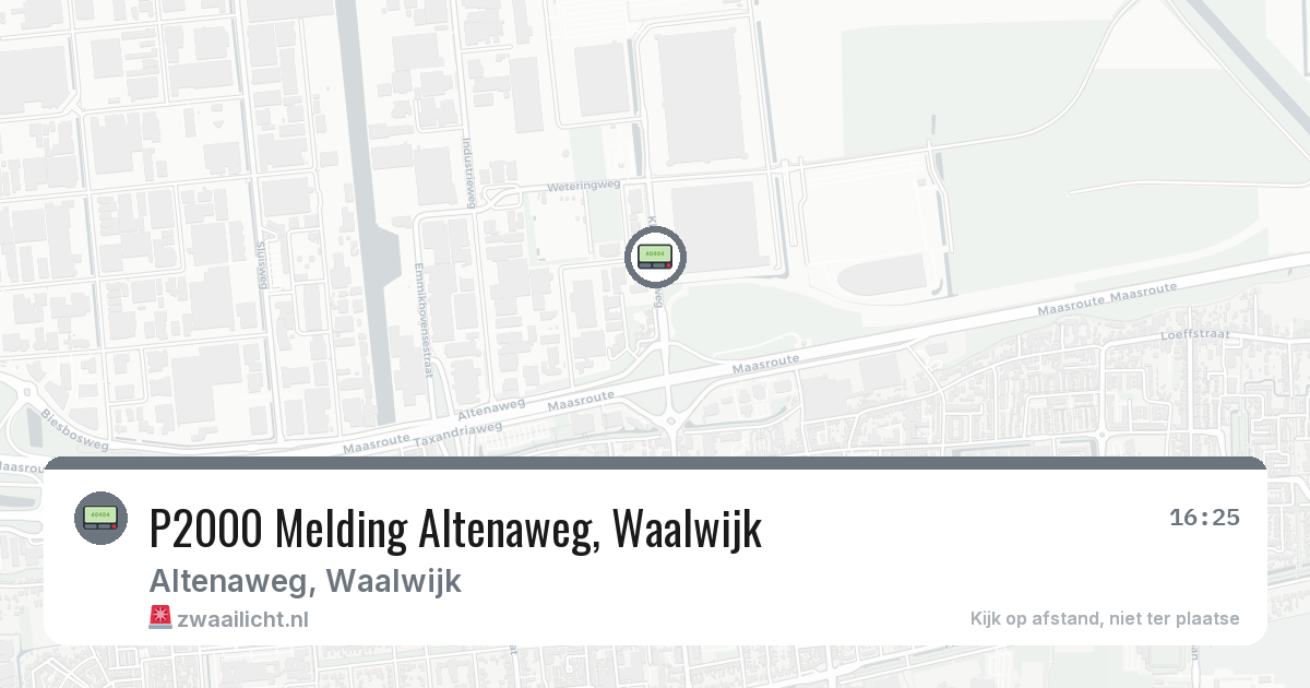 P2000 Melding Altenaweg, Waalwijk — 29 jun 2026