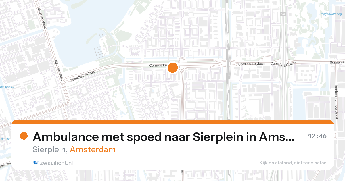 Ambulance met spoed naar Sierplein in Amsterdam — 23 jul 2026