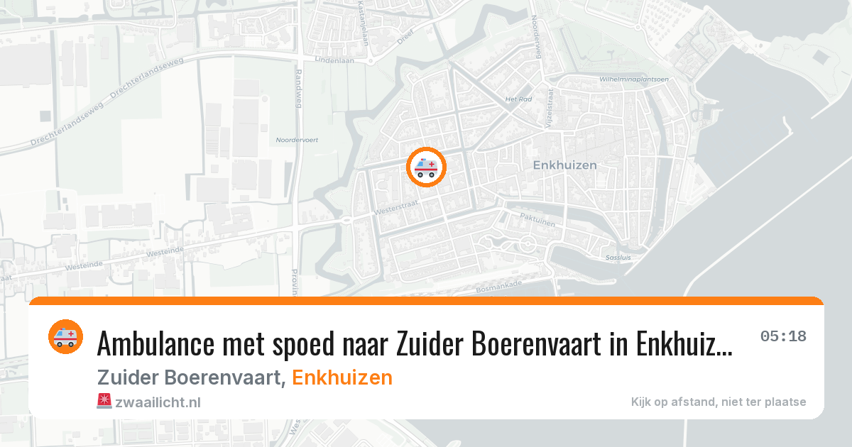 Ambulance met spoed naar Zuider Boerenvaart in Enkhuizen — 10 aug 2026