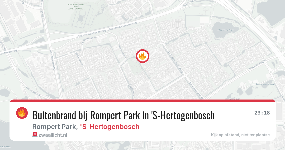 Buitenbrand bij Rompert Park in 'S-Hertogenbosch — 18 jun 2026