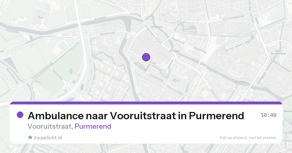 Ambulance naar Vooruitstraat in Purmerend — 23 aug 2026