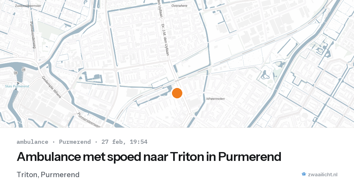 Ambulance met spoed naar Triton in Purmerend — 27 feb 2026