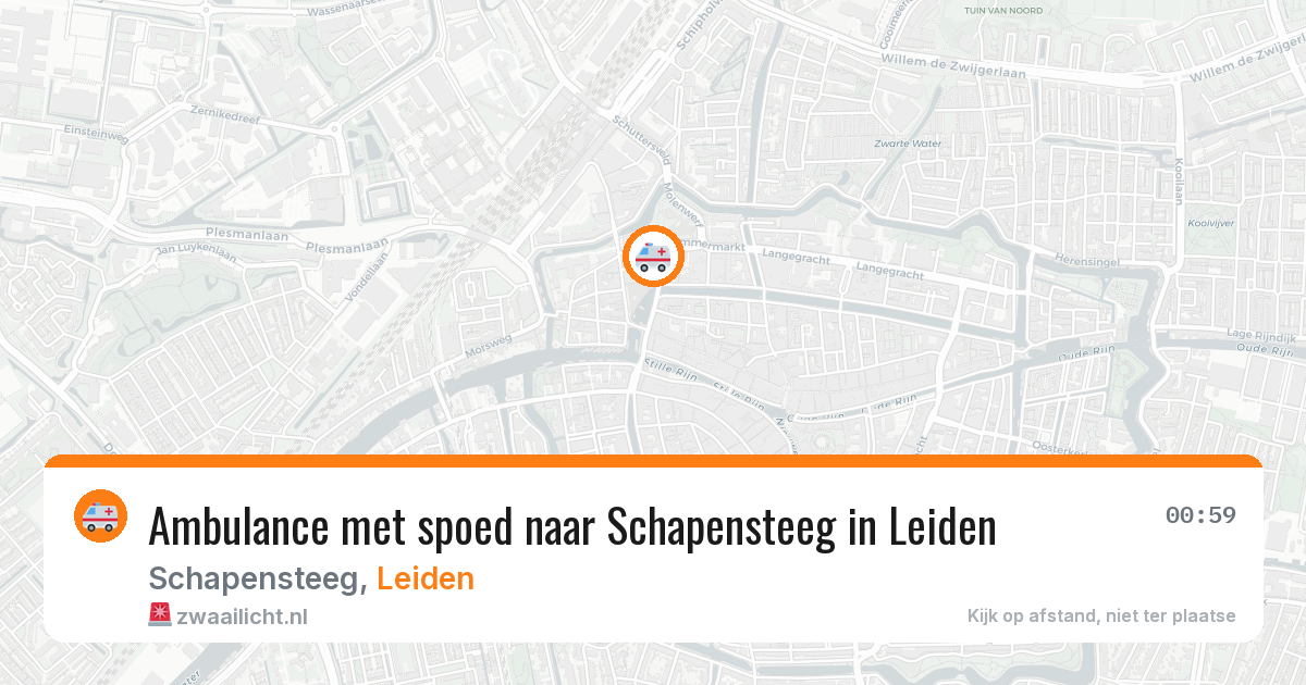 Ambulance met spoed naar Schapensteeg in Leiden — 6 jul 2026