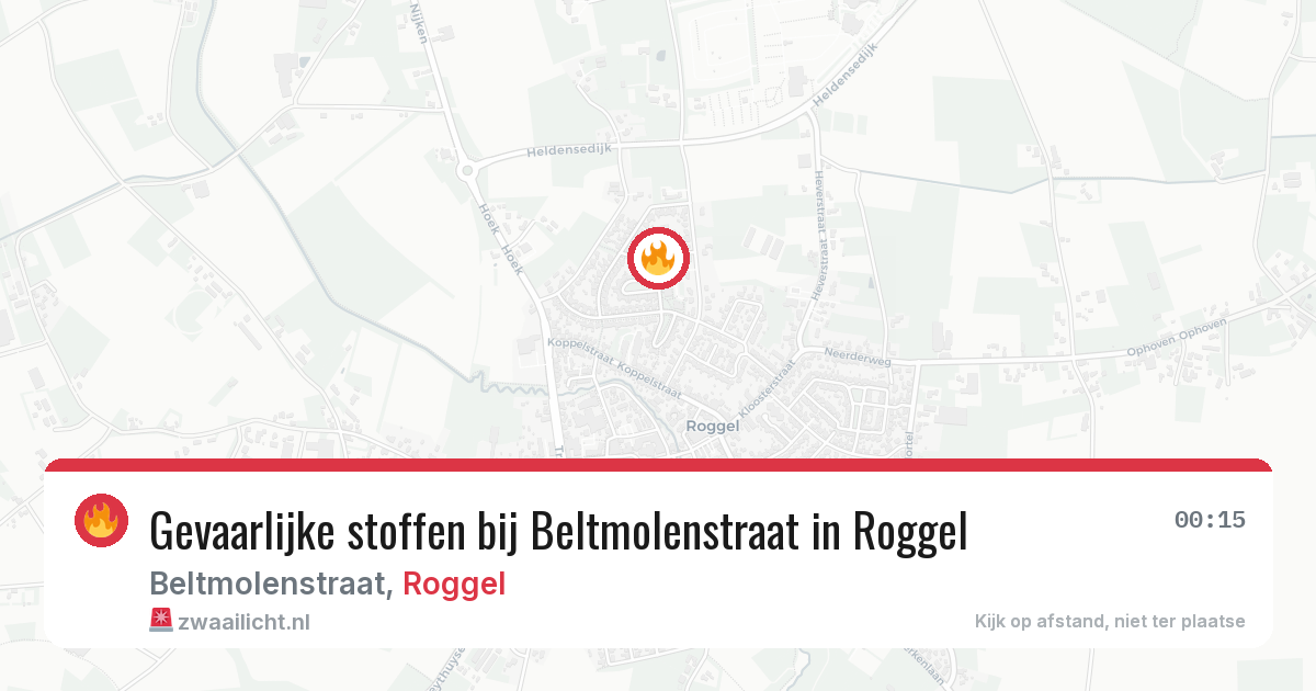Gevaarlijke stoffen bij Beltmolenstraat in Roggel — 19 mei 2026