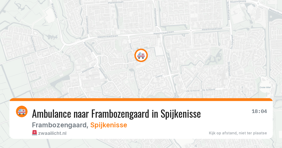 Ambulance naar Frambozengaard in Spijkenisse — 11 mei 2026