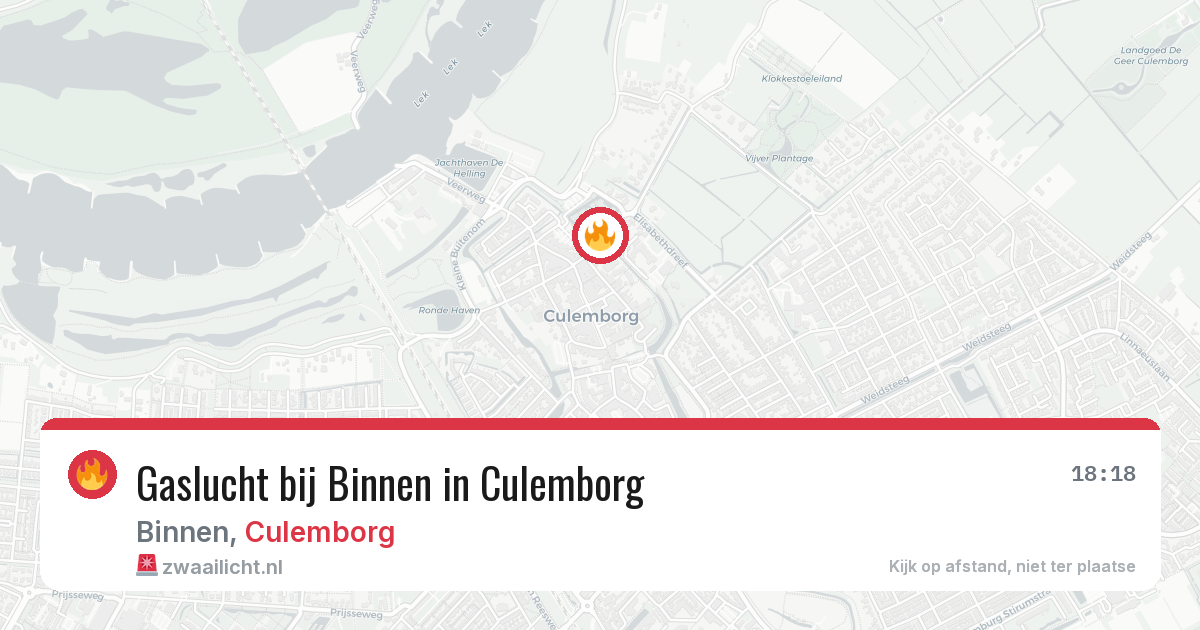 Gaslucht bij Binnen in Culemborg — 18 jan 2026