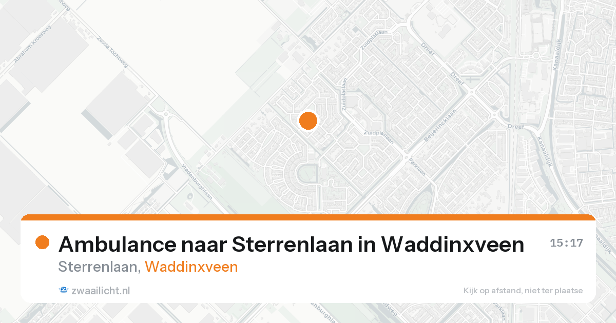 Ambulance naar Sterrenlaan in Waddinxveen — 17 aug 2026
