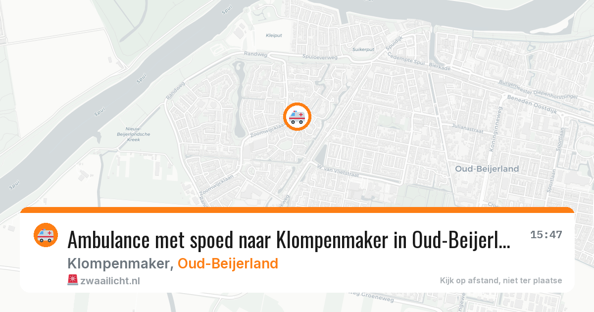 Ambulance met spoed naar Klompenmaker in Oud-Beijerland — 8 jul 2026