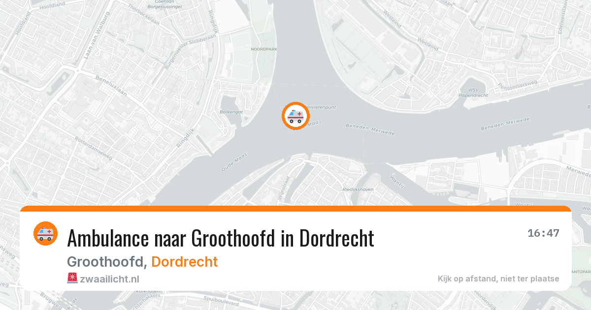 Ambulance naar Groothoofd in Dordrecht — 30 mei 2026