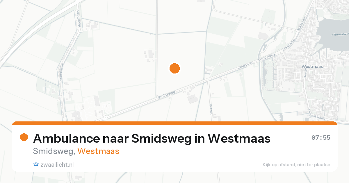 Ambulance naar Smidsweg in Westmaas — 20 aug 2026