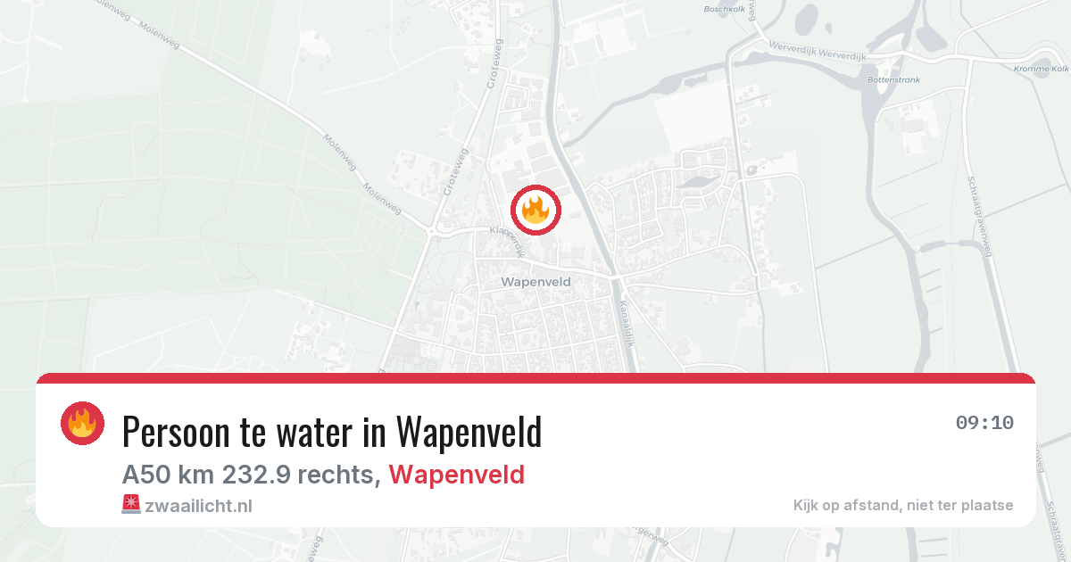 Persoon te water in Wapenveld — 12 apr 2026