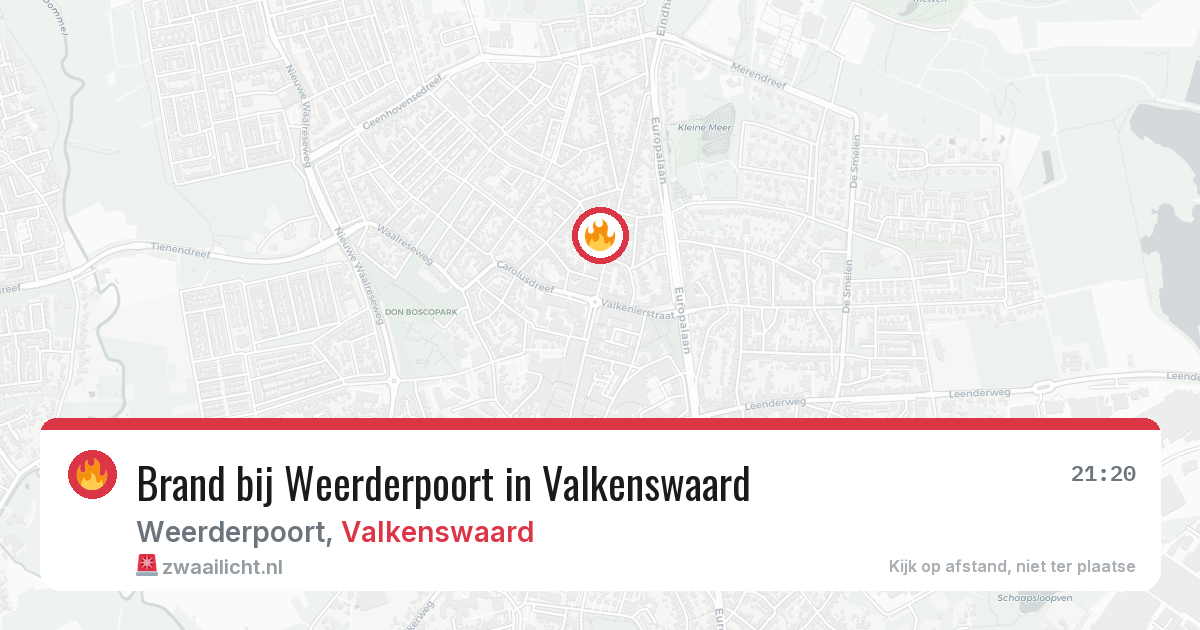 Brand bij Weerderpoort in Valkenswaard — 5 aug 2026