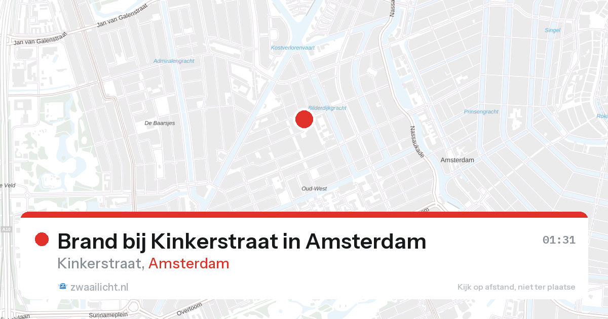 Brand bij Kinkerstraat in Amsterdam — 27 aug 2026