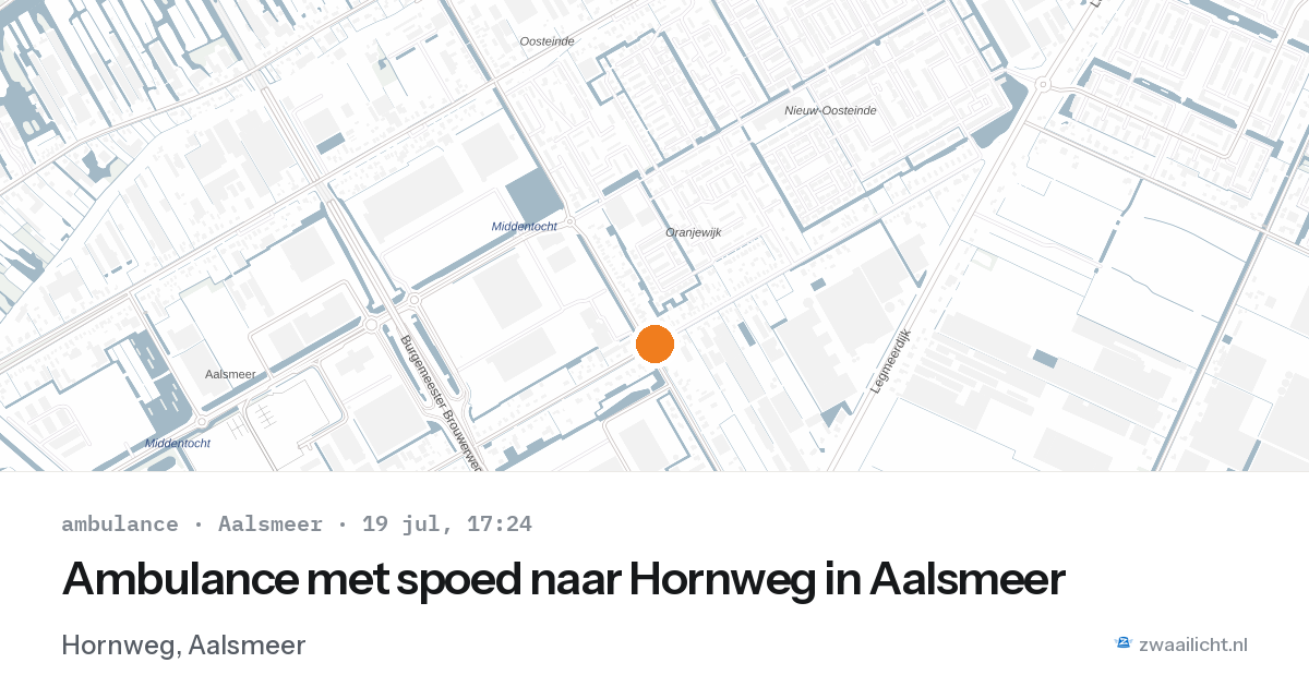 Ambulance met spoed naar Hornweg in Aalsmeer — 19 jul 2026