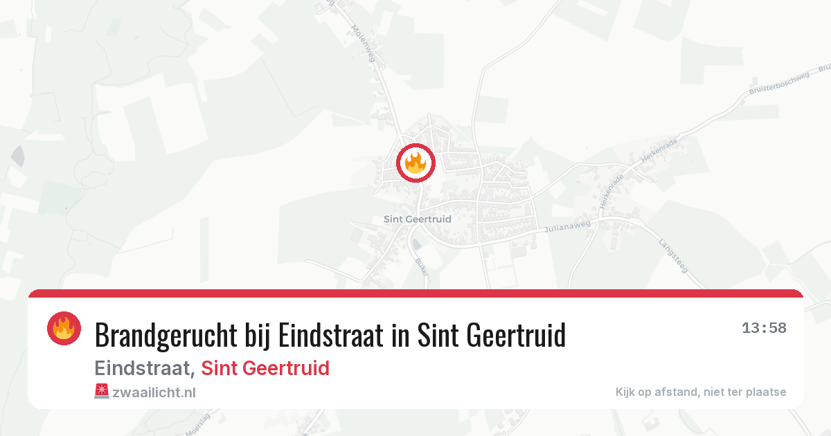 Brandgerucht bij Eindstraat in Sint Geertruid — 14 mei 2026