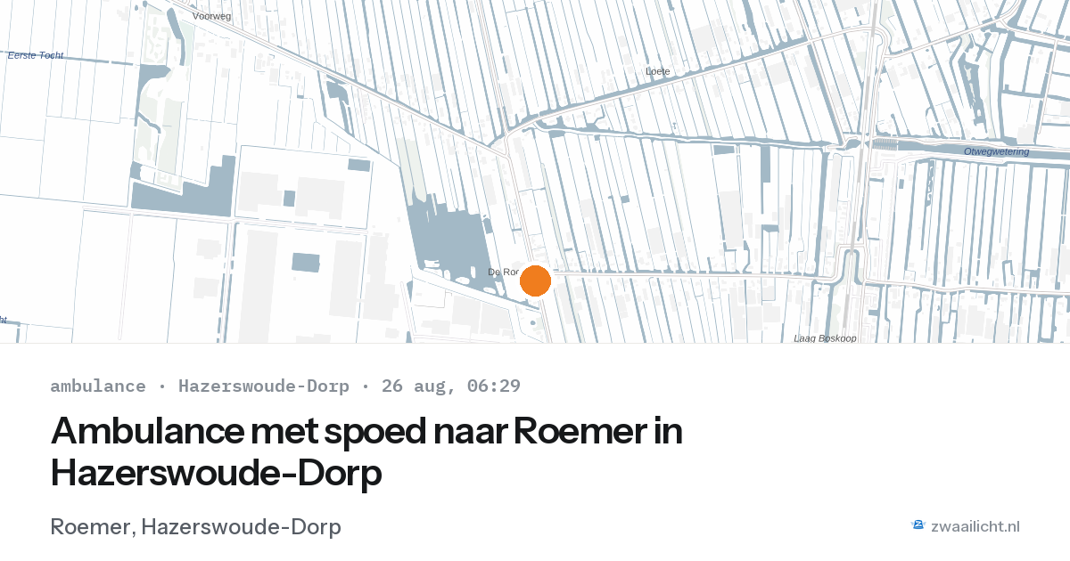 Ambulance met spoed naar Roemer in Hazerswoude-Dorp — 26 aug 2026