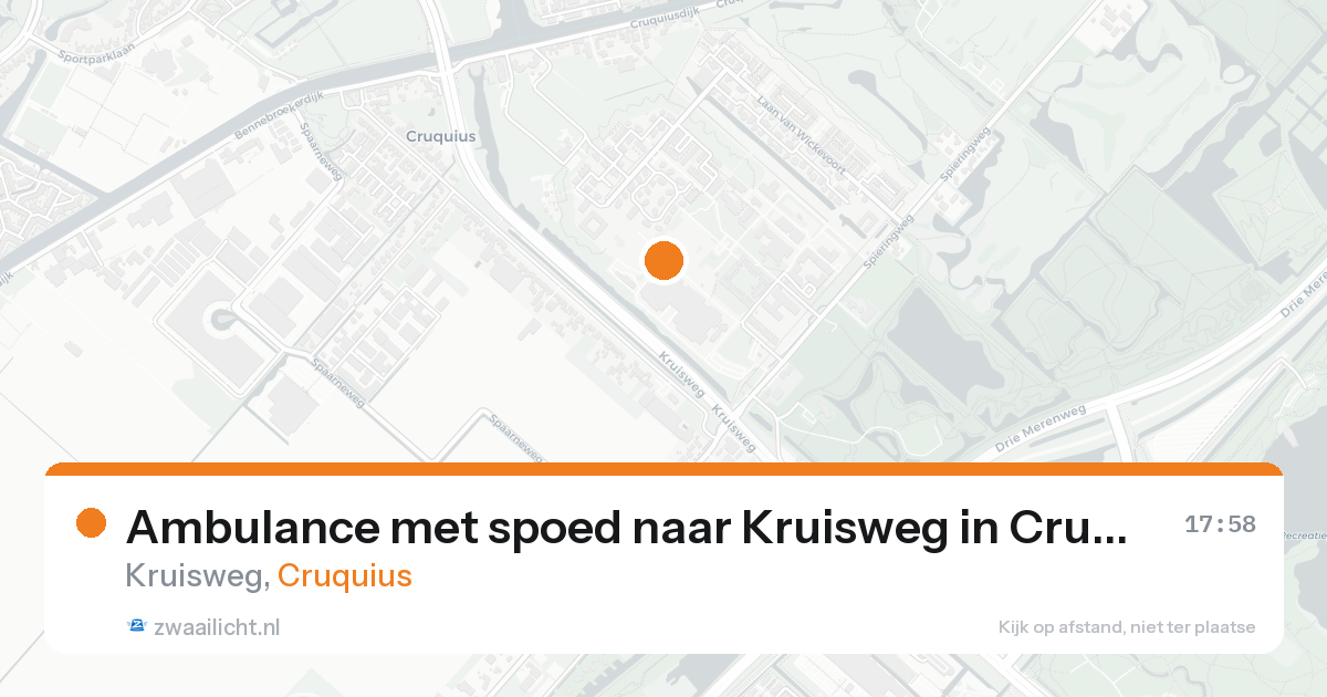 Ambulance met spoed naar Kruisweg in Cruquius — 13 aug 2026