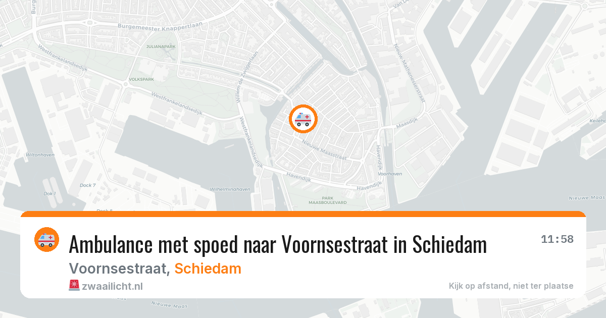 Ambulance met spoed naar Voornsestraat in Schiedam — 26 jun 2026