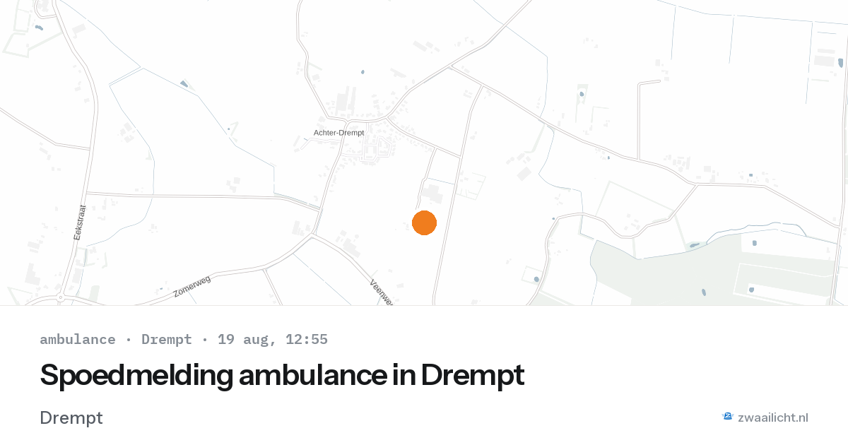 Spoedmelding ambulance in Drempt — 19 aug 2026