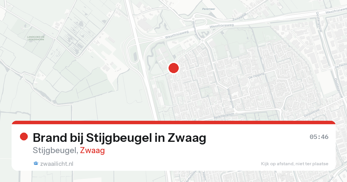 Brand bij Stijgbeugel in Zwaag — 16 aug 2026