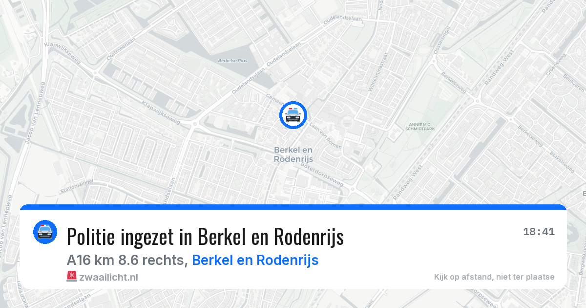 Politie ingezet in Berkel en Rodenrijs — 14 mei 2026 | 🚨 Zwaailicht.nl