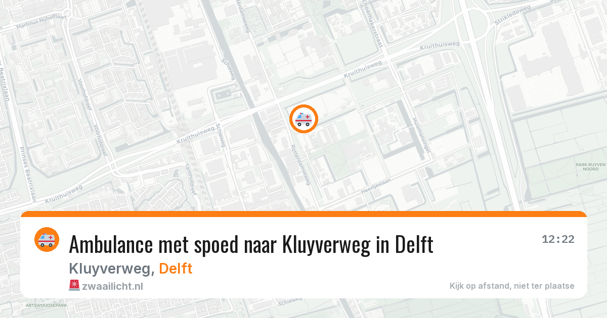 Ambulance met spoed naar Kluyverweg in Delft — 19 jan 2026