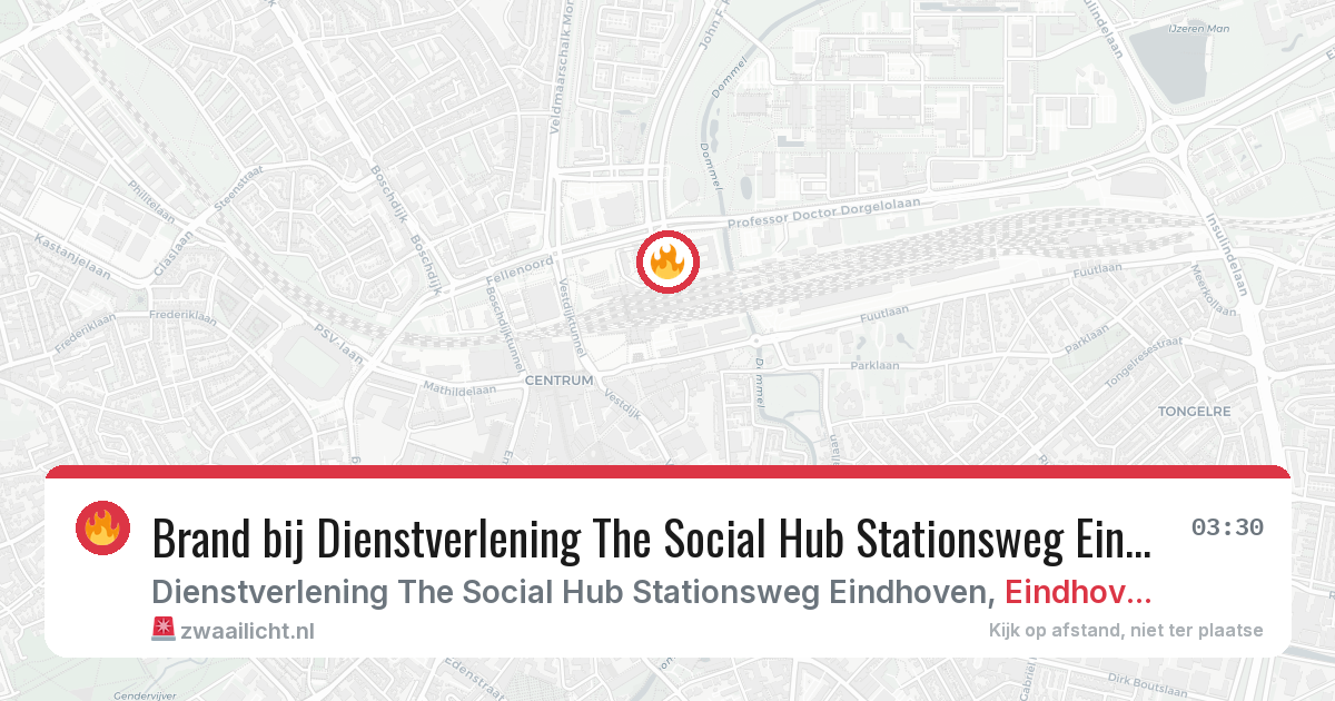 Brand bij Dienstverlening The Social Hub Stationsweg Eindhoven in Eindhoven — 1 aug 2026