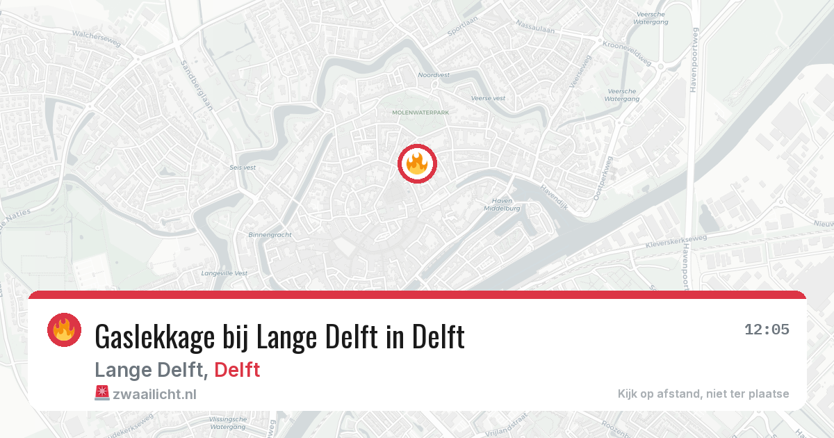 Gaslekkage bij Lange Delft in Delft — 13 apr 2026