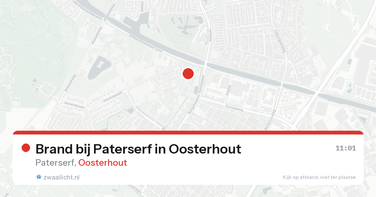 Brand bij Paterserf in Oosterhout — 23 aug 2026
