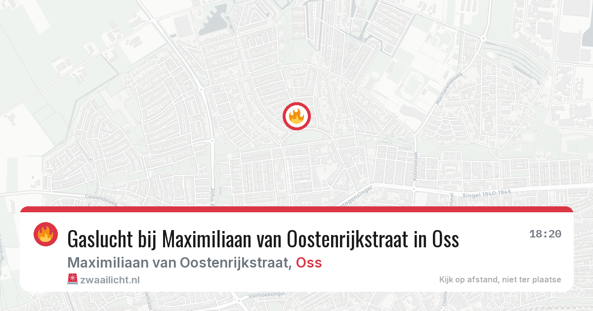 Gaslucht bij Maximiliaan van Oostenrijkstraat in Oss — 12 feb 2026