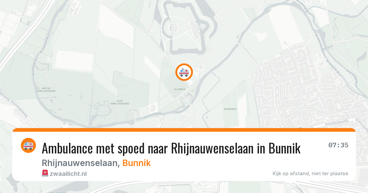 Ambulance met spoed naar Rhijnauwenselaan in Bunnik — 1 aug 2026