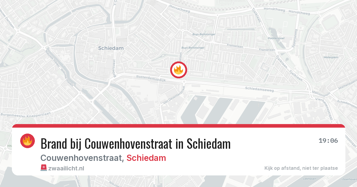 Brand bij Couwenhovenstraat in Schiedam — 26 jun 2026