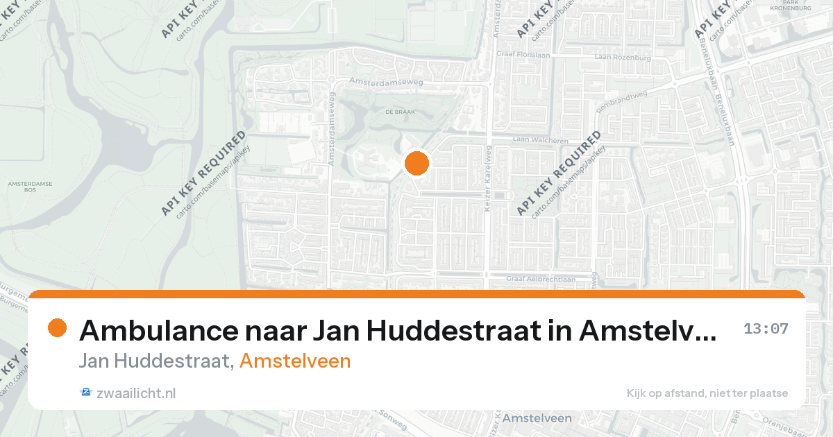 Ambulance naar Jan Huddestraat in Amstelveen — 26 aug 2026