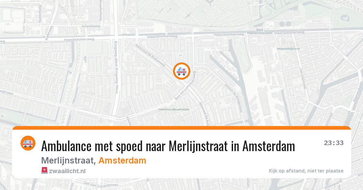 Ambulance met spoed naar Merlijnstraat in Amsterdam — 15 jun 2026