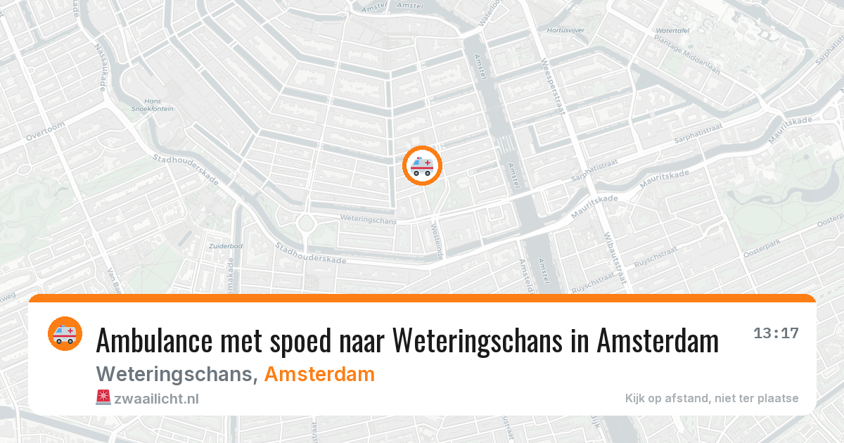 Ambulance met spoed naar Weteringschans in Amsterdam — 20 mrt 2026