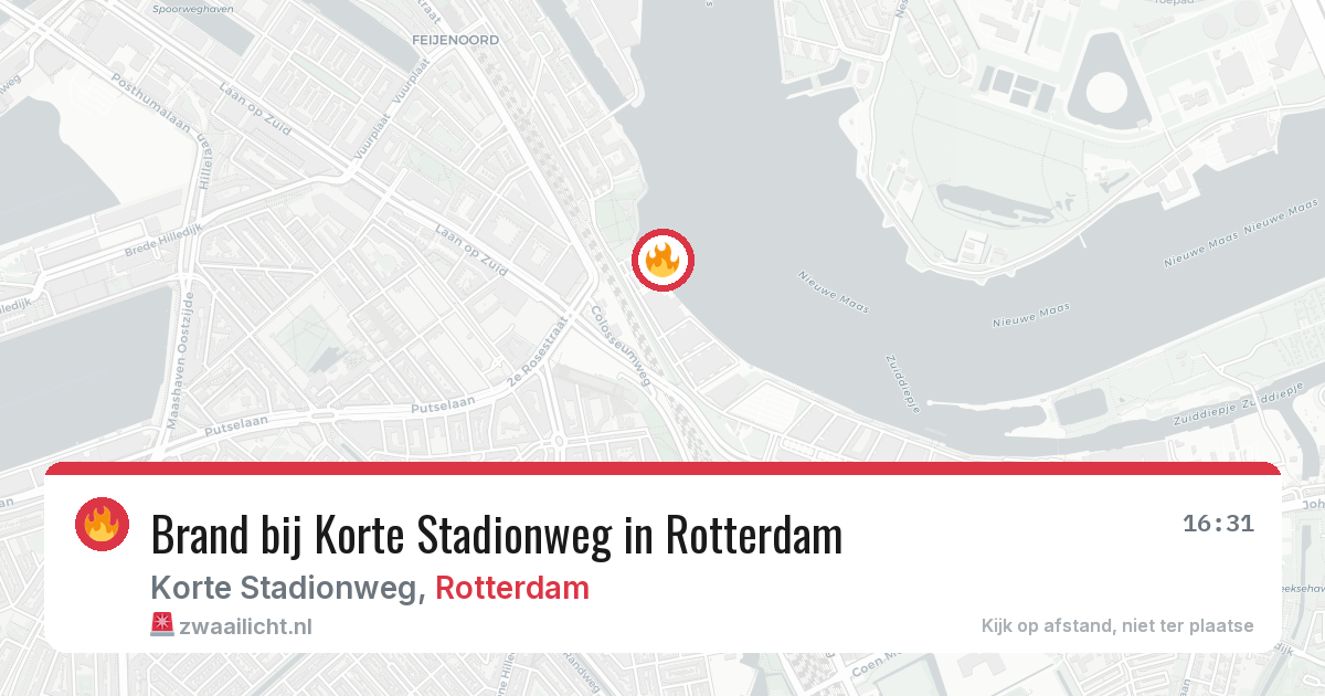 Brand bij Korte Stadionweg in Rotterdam — 4 aug 2026