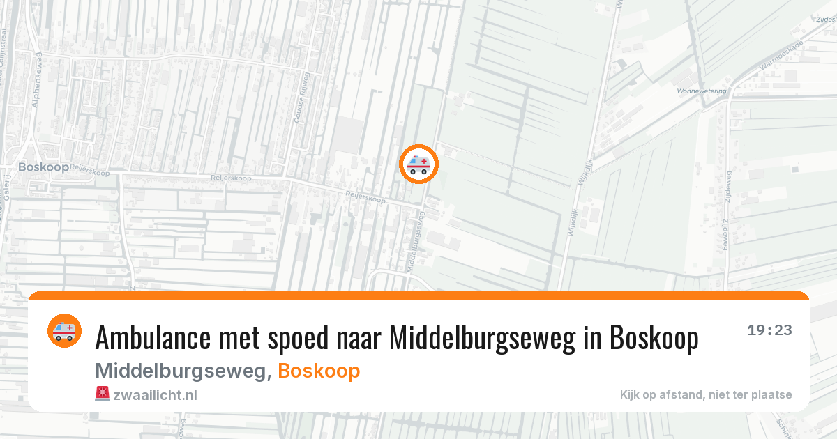 Ambulance met spoed naar Middelburgseweg in Boskoop — 26 jul 2026