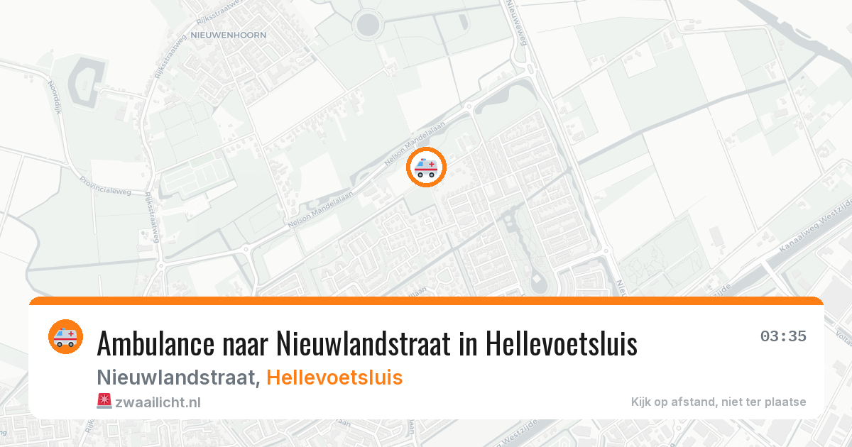 Ambulance naar Nieuwlandstraat in Hellevoetsluis — 30 mrt 2026