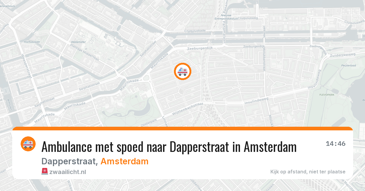 Ambulance met spoed naar Dapperstraat in Amsterdam — 20 mrt 2026