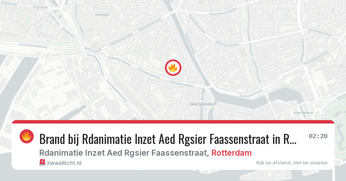 Brand bij Rdanimatie Inzet Aed Rgsier Faassenstraat in Rotterdam — 23 apr 2026