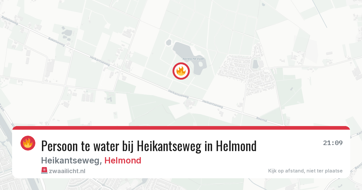Persoon te water bij Heikantseweg in Helmond — 10 jul 2026