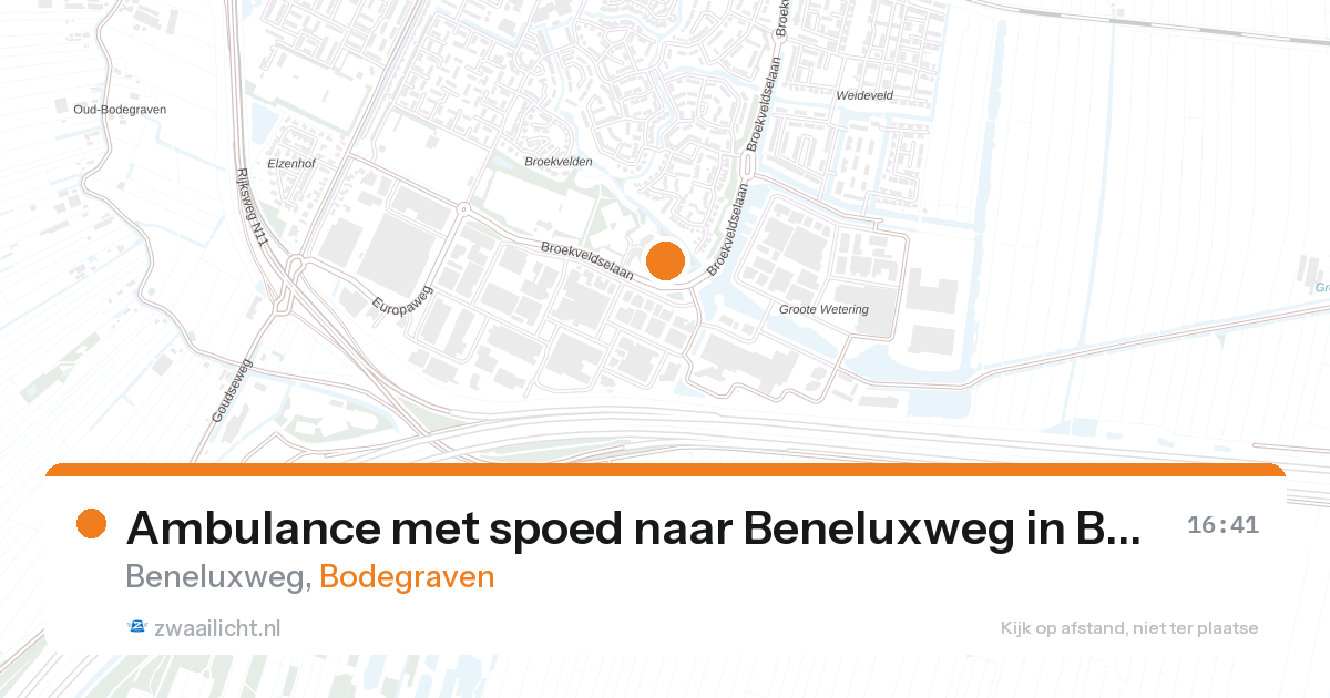 Ambulance met spoed naar Beneluxweg in Bodegraven — 21 mrt 2026