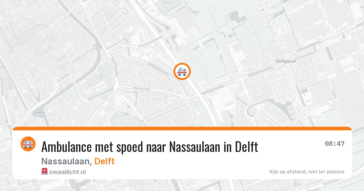 Ambulance met spoed naar Nassaulaan in Delft — 24 mrt 2026