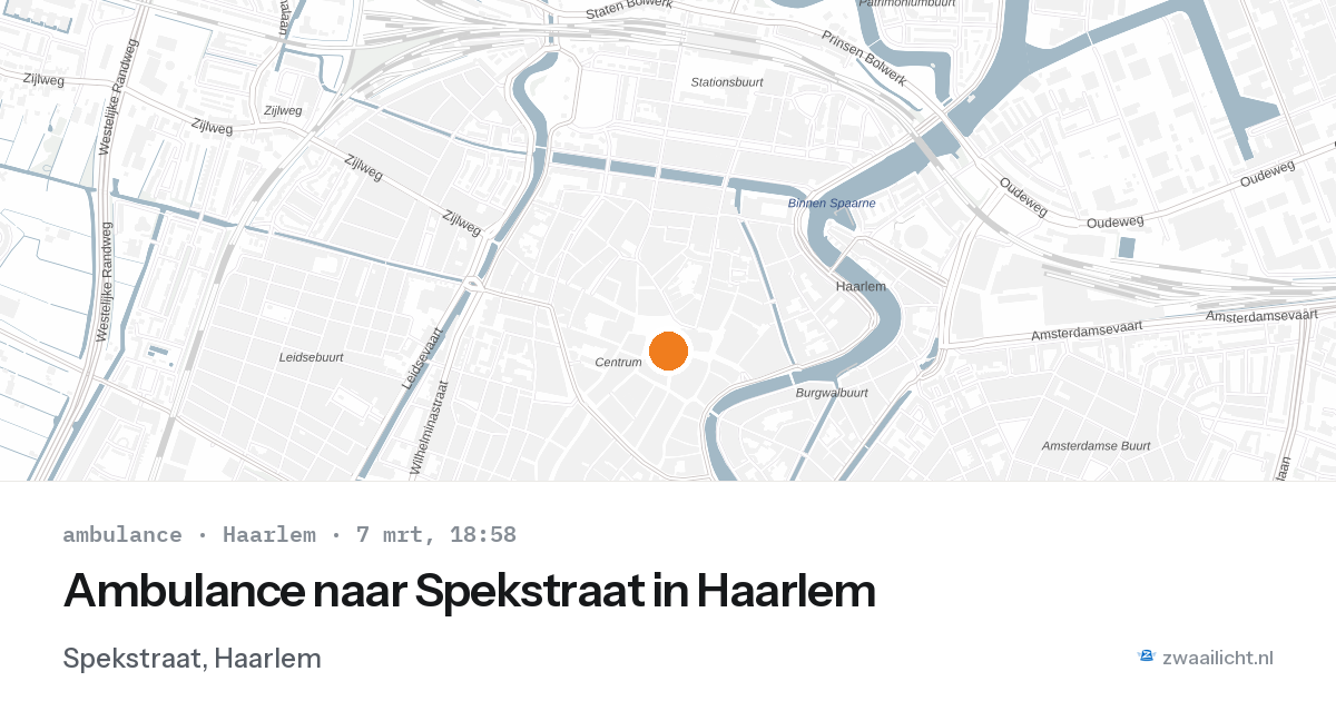 Ambulance naar Spekstraat in Haarlem — 7 mrt 2026