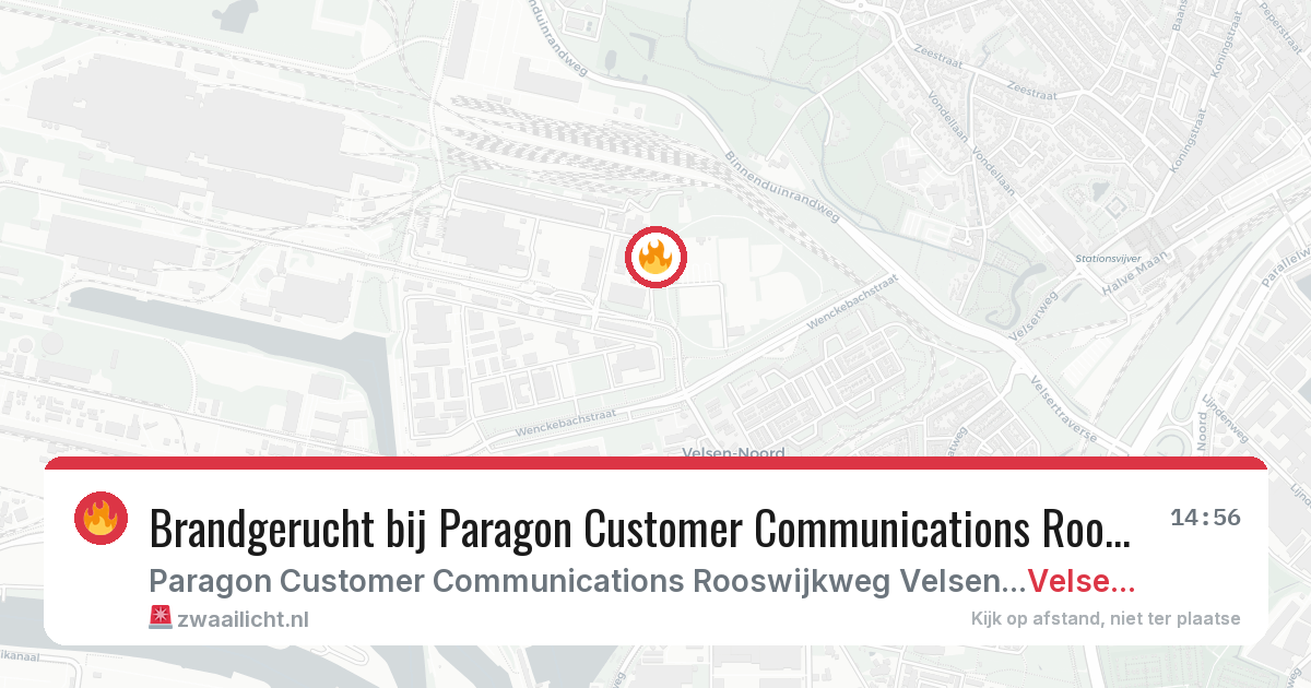 Brandgerucht bij Paragon Customer Communications Rooswijkweg Velsen-noord in Velsen-Noord — 31 mrt 2026