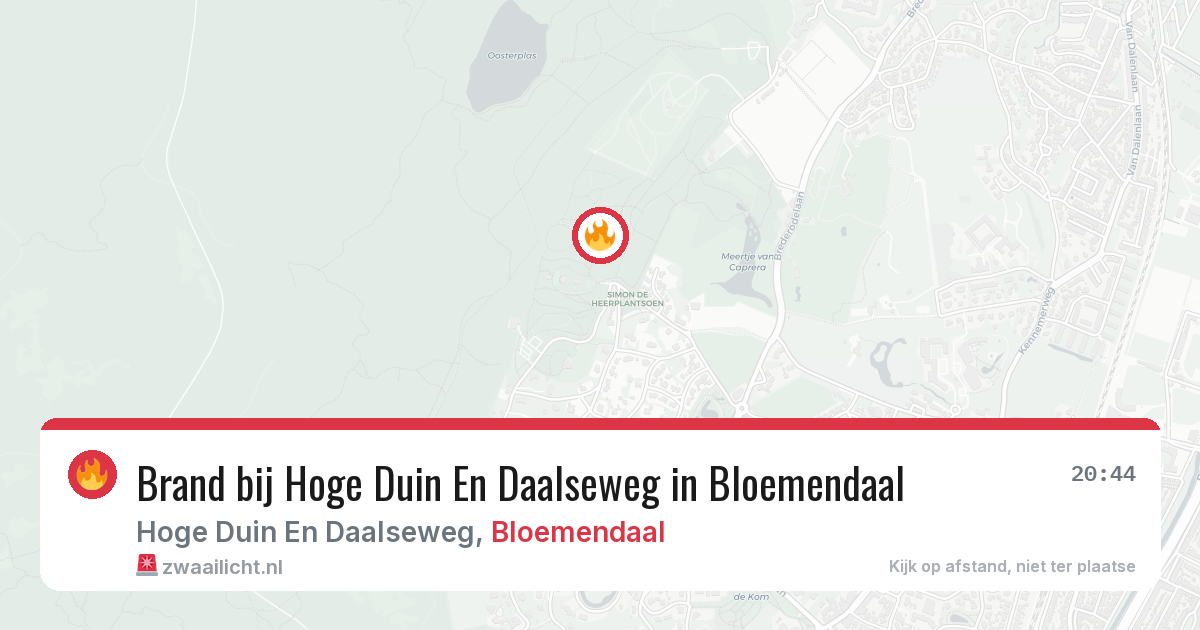 Brand bij Hoge Duin En Daalseweg in Bloemendaal — 8 mei 2026