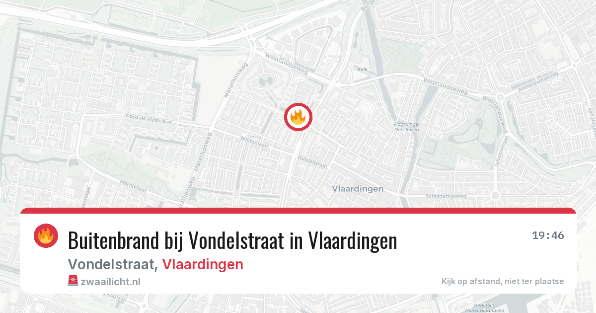 Buitenbrand bij Vondelstraat in Vlaardingen — 6 jul 2026