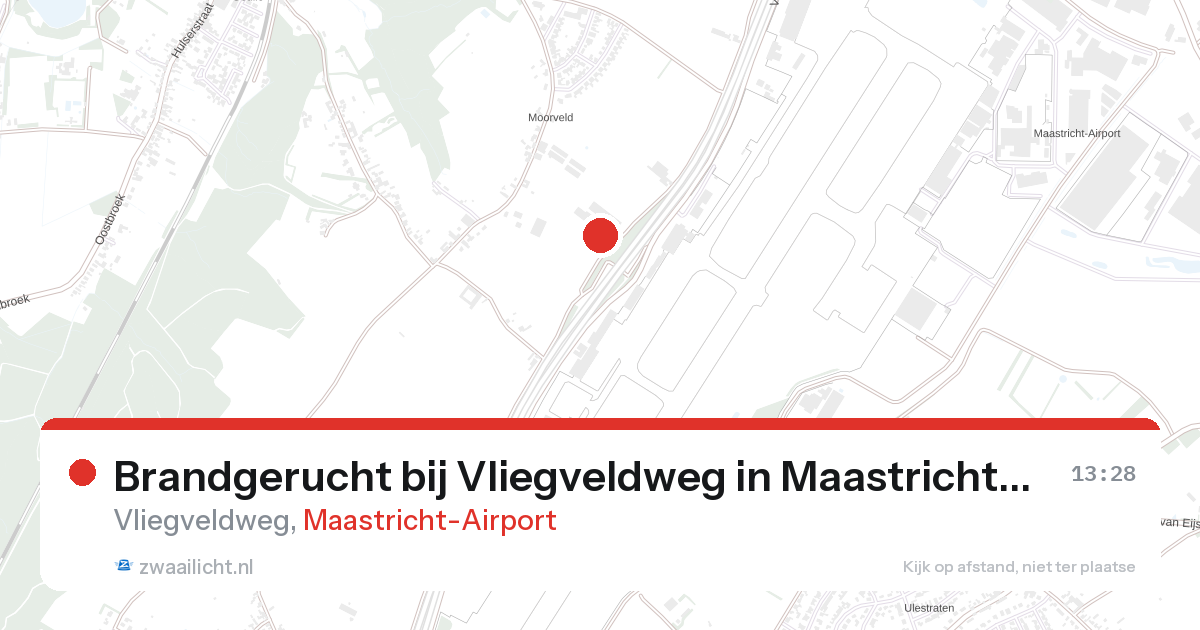 Brandgerucht bij Vliegveldweg in Maastricht-Airport — 24 aug 2026